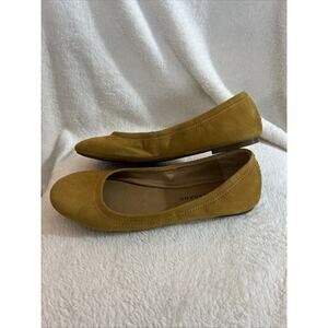 Lucky Brand Emmie Ballet Flat Mustard Leather Size 7.5M